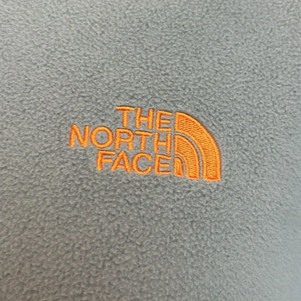 The North Face Men’s Gray/Orange Quarter-Zip Fleece Pullover Sweater Hiking‎ XXL